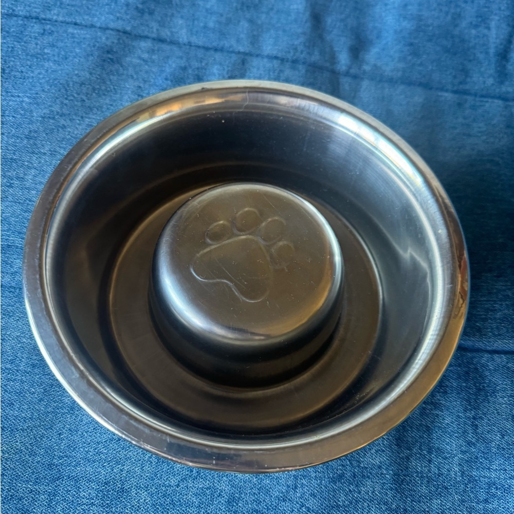 Slow Feeder Stainless Steel Dog Bowl